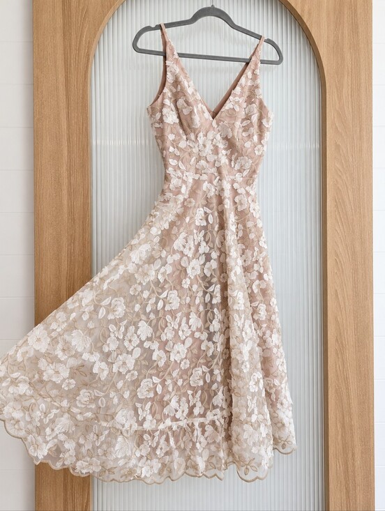 Dress the Population Dresses & Skirts - Floral Blush And Gold Cocktail, Garden Party, Wedding Guest Dress, Small